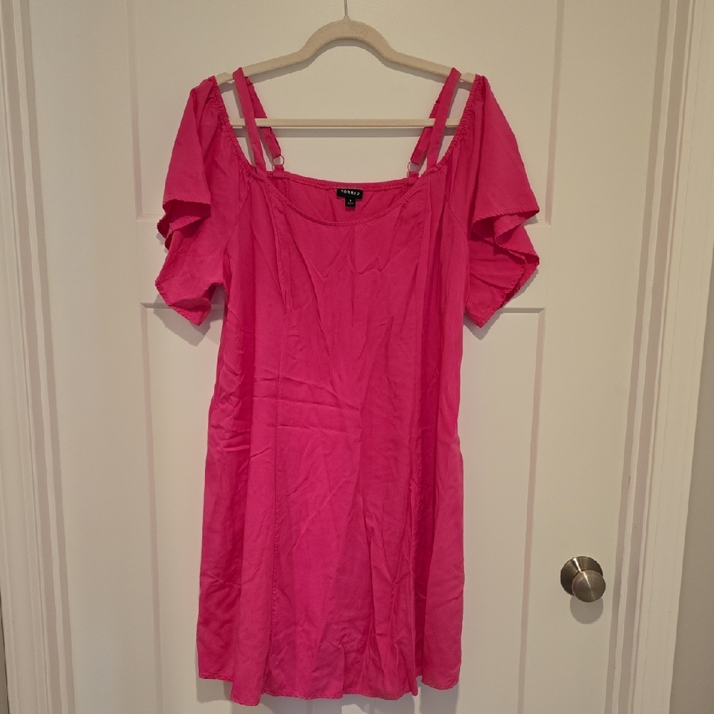 Torrid Pink Off-Shoulder Dress w/Pockets